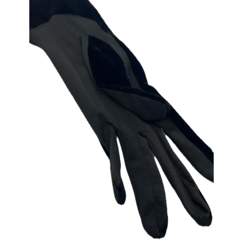 1950's Black Velvet Gloves